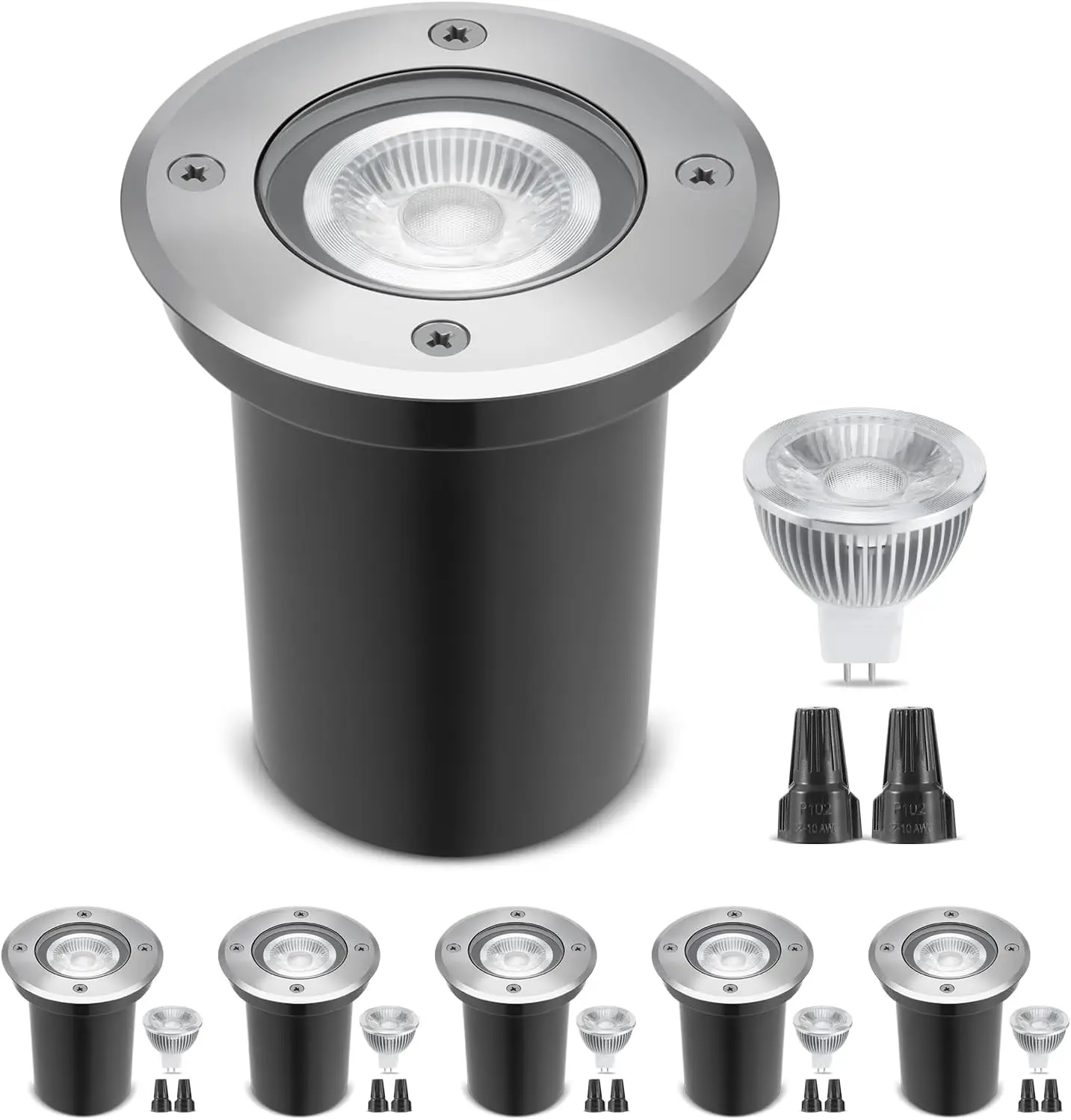 Outdoor Lighting Underground Wiring - مجموعة من 6 أضواء LED منخفضة