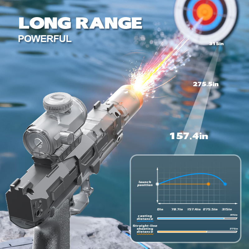 Outdoor Lighting The Range - مسدس ماء كهربائي أوتوماتيكي بإطلاق مستمر،
