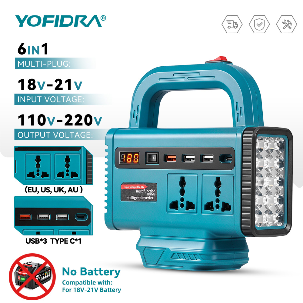Outdoor Lighting Socket - محول طاقة محمول YOFIDRA 220 فولت،
