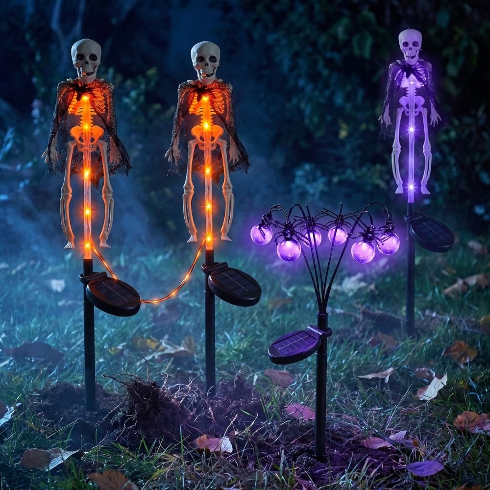 Outdoor Lighting Front Yard - مصباح أشباح بنفسجي اللون لتزيين الهالوين،