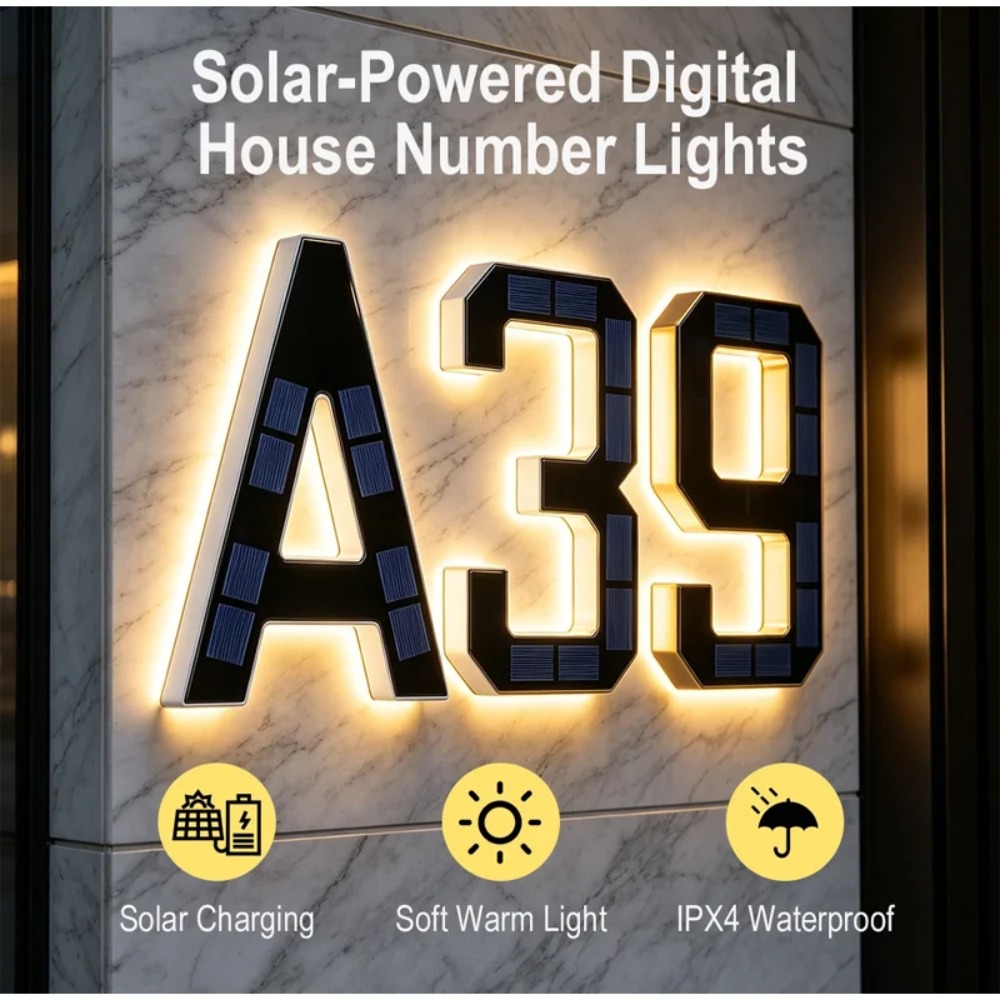 لافتة رقم المنزل بالطاقة الشمس - مراجعة Outdoor Lighting Front Yard وسعره