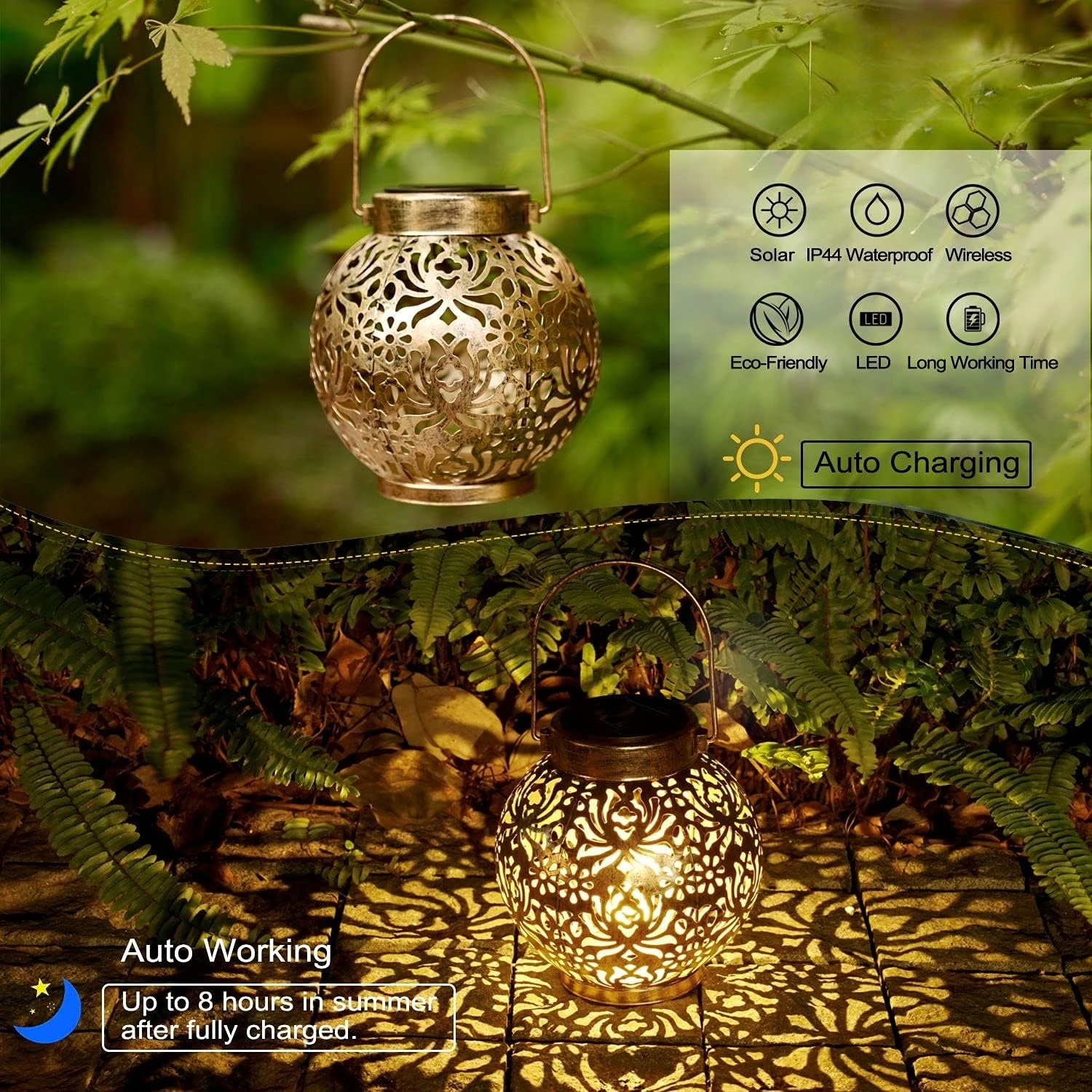 1-6 قطع من الفوانيس الشمسية ال - مراجعة Bollard Light Garden وسعره
