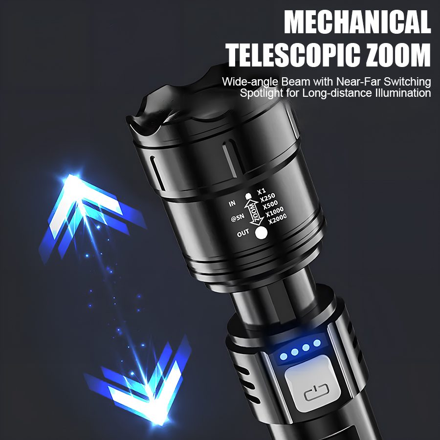 مصباح يدوي LED عالي القوة P50  - مراجعة Outdoor Lighting For Camping وسعره