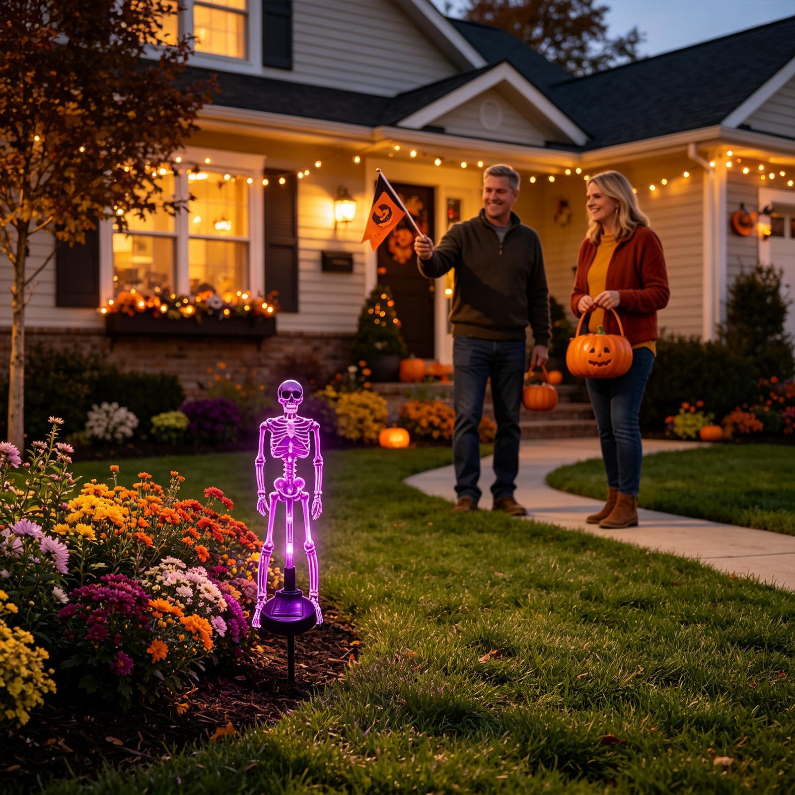 أضواء شمسية على شكل هيكل عظمي  - مراجعة Outdoor Lighting Front Yard وسعره