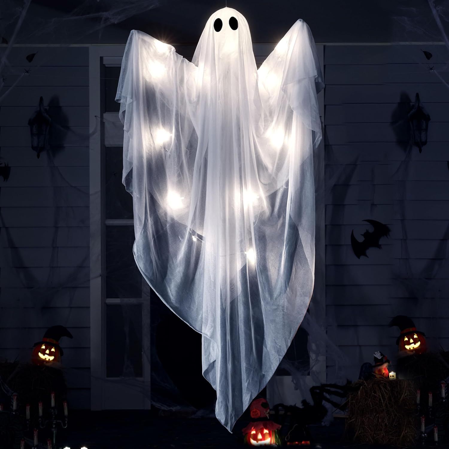 شبح معلق مضيء للهالوين مع إضاء - مراجعة Outdoor Lighting Front Yard وسعره