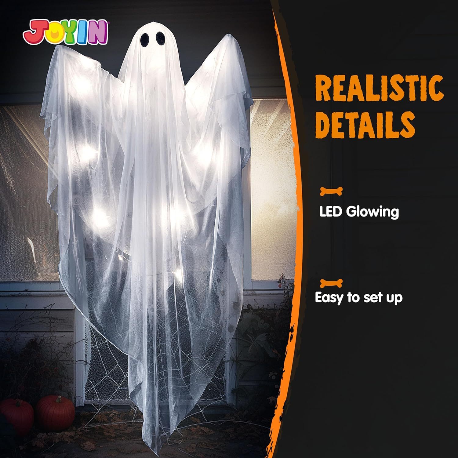 شبح معلق مضيء للهالوين مع إضاء - مراجعة Outdoor Lighting Front Yard وسعره
