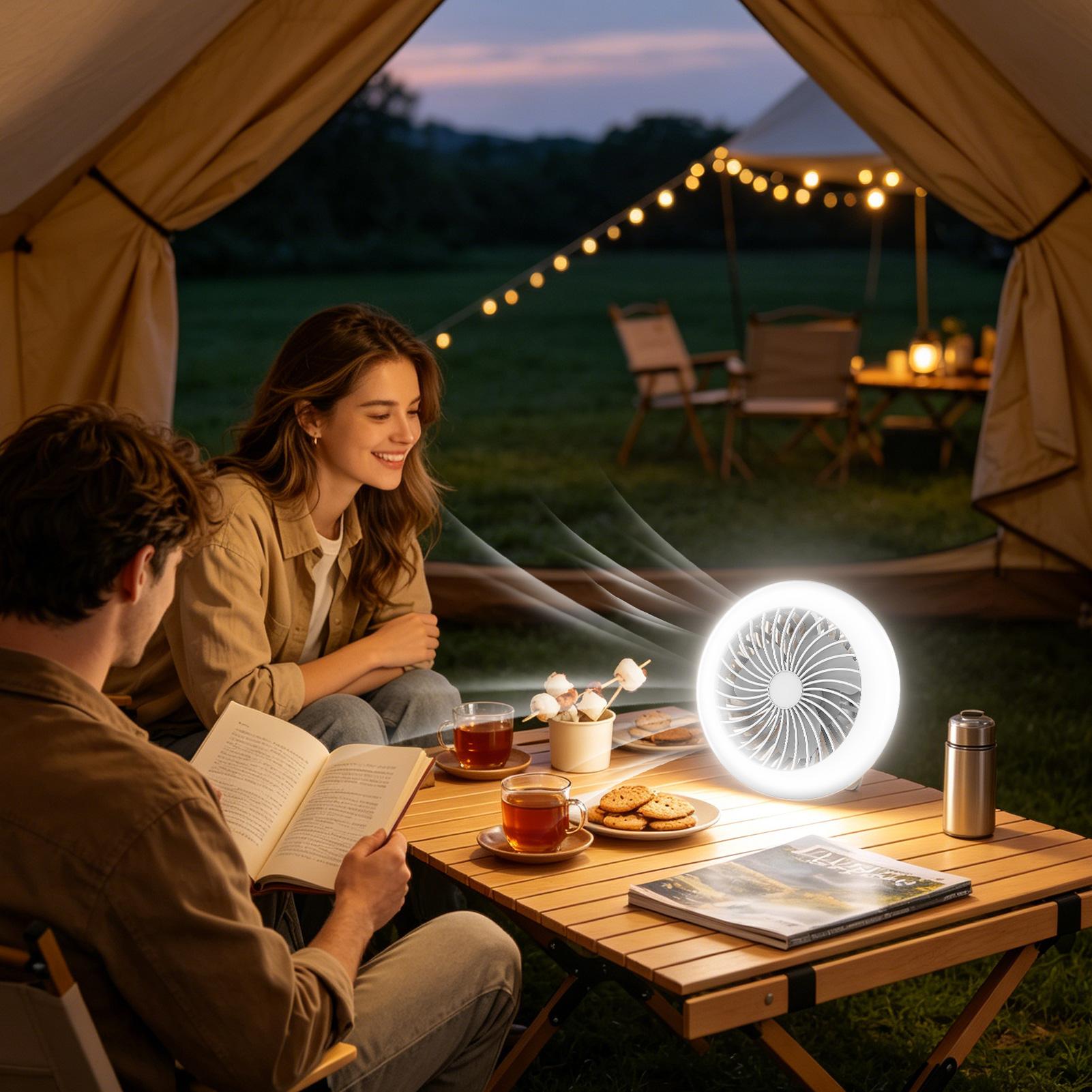 مروحة تخييم LED قابلة لإعادة ا - مراجعة Outdoor Lighting Garage وسعره