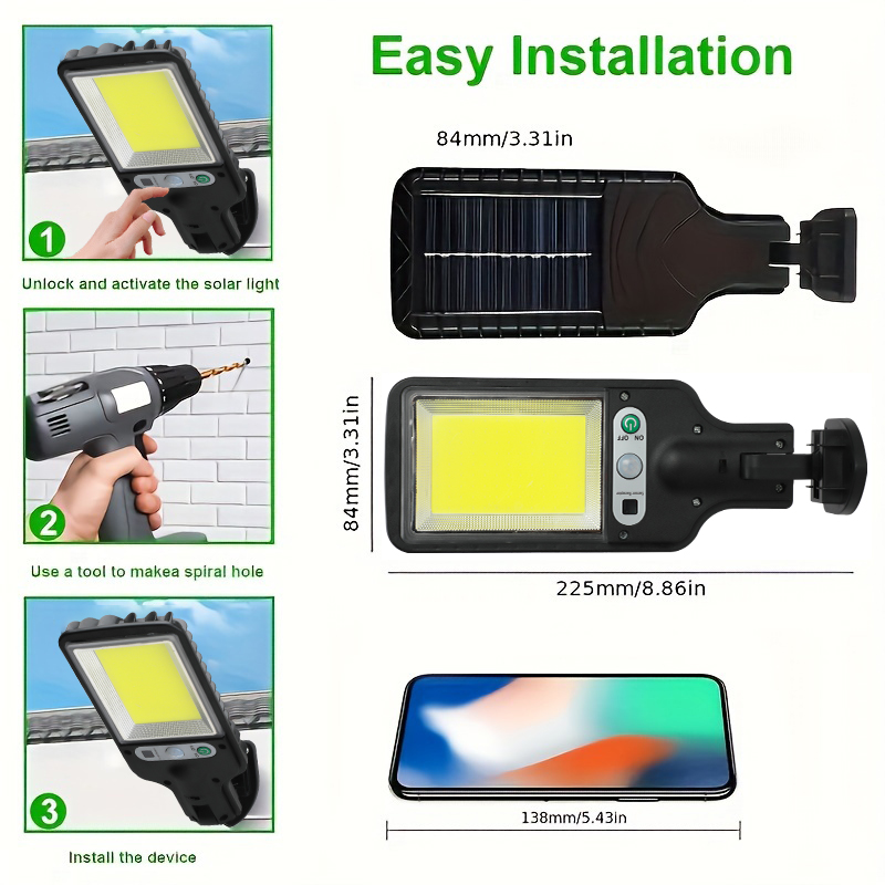 LED/COB مستشعر الحركة الشمسية  - مراجعة Outdoor Lighting Front Yard وسعره